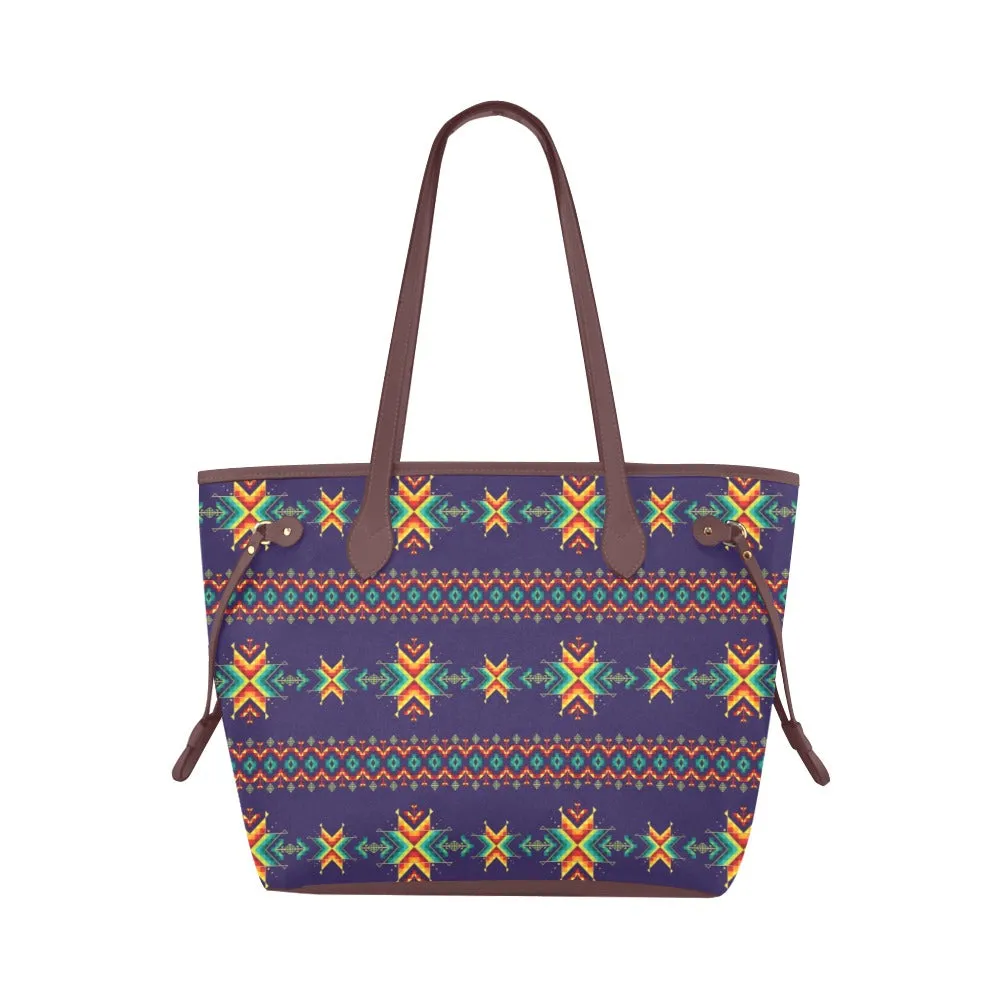 Dreams of Ancestors Indigo Clover Canvas Tote Bag