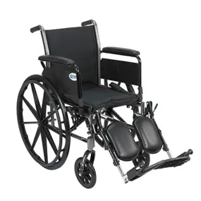 Drive, Cruiser III Light Weight Wheelchair with Flip Back Removable Arms, Full Arms, Elevating Leg Rests, 20" Seat