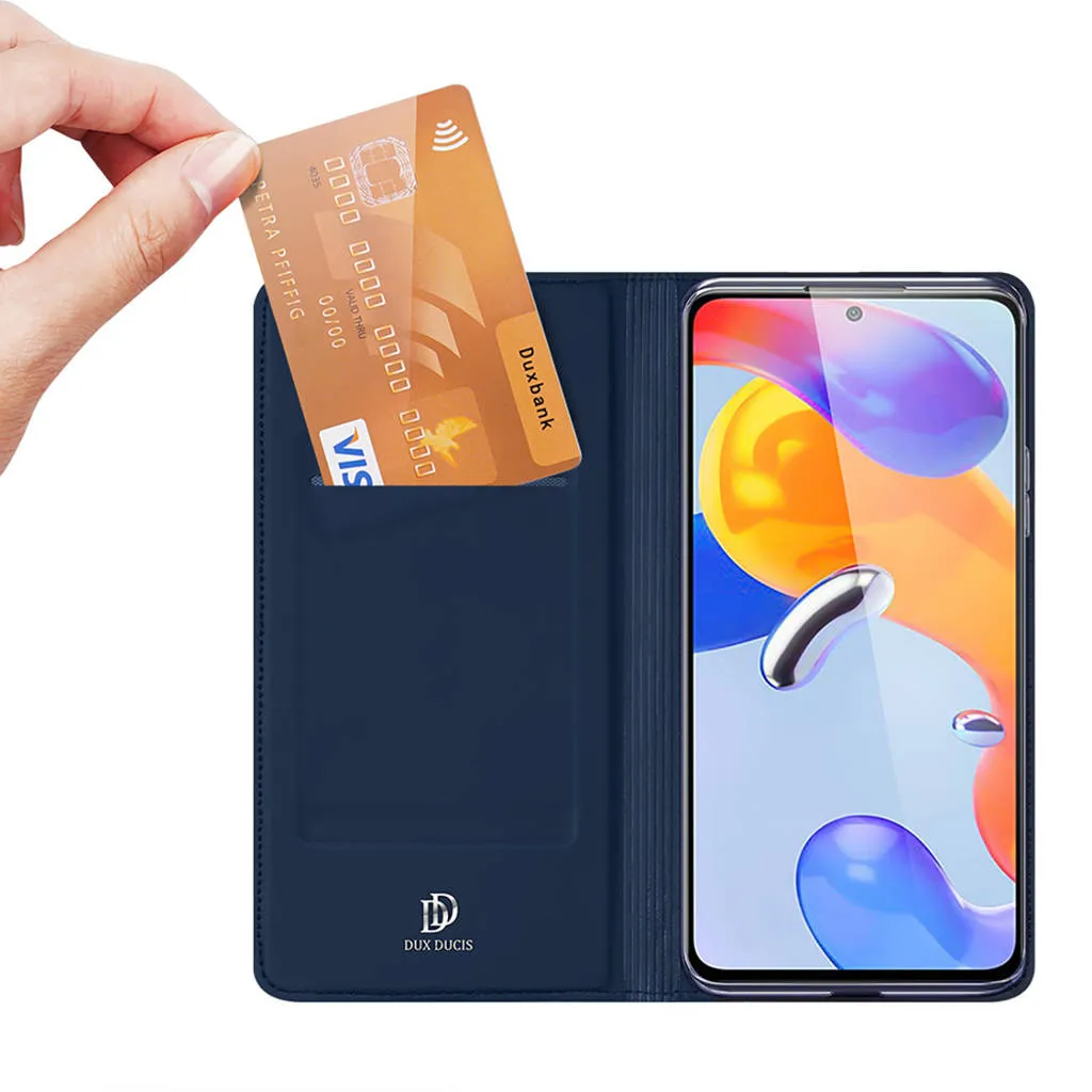 DUX DUCIS Skin Pro Wallet Flip Case for Xiaomi Redmi Note 11 Pro 5G / 4G - Blue