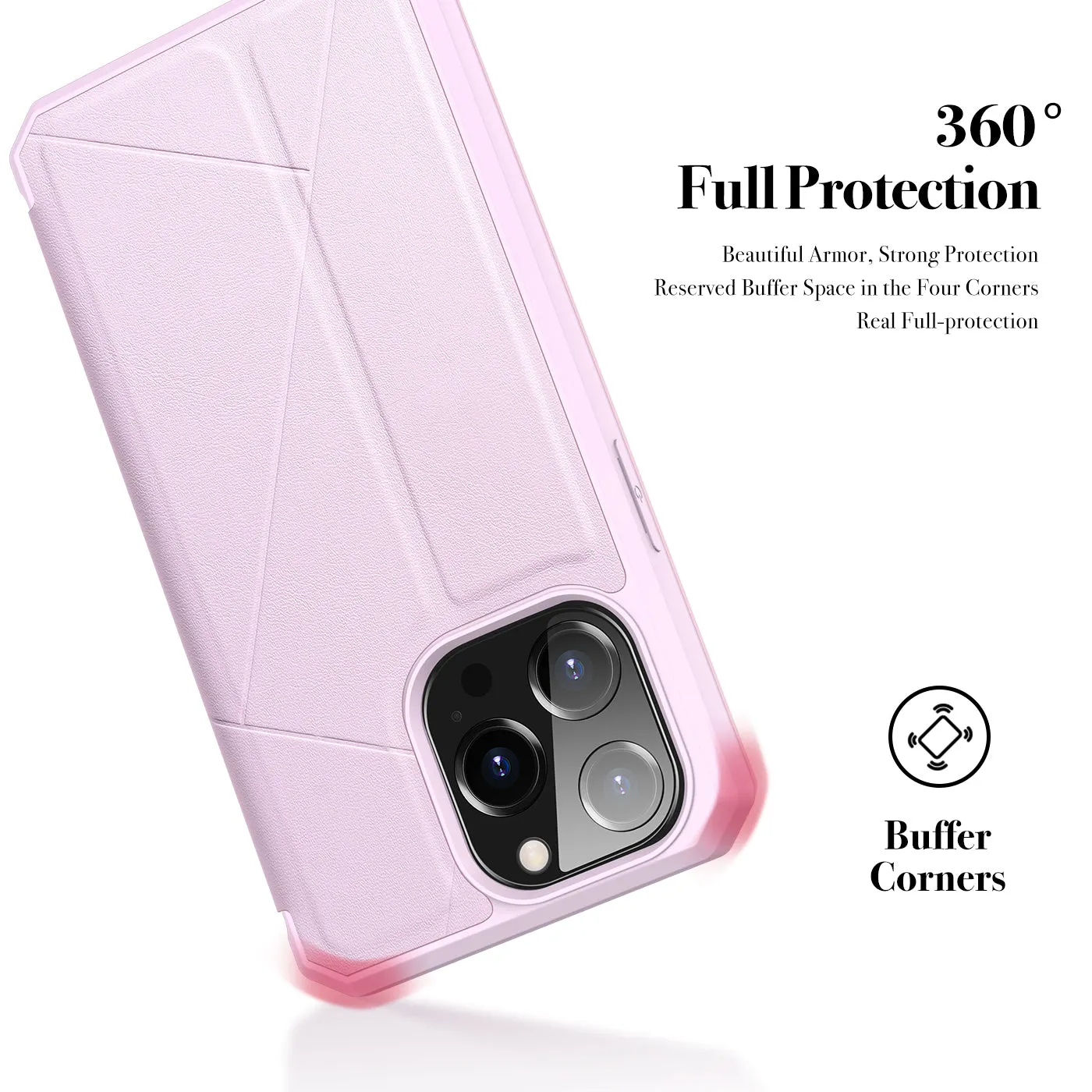 DUX DUCIS Skin X Tough Rugged Flip Wallet Case for Apple iPhone 13 Pro Max - Pink