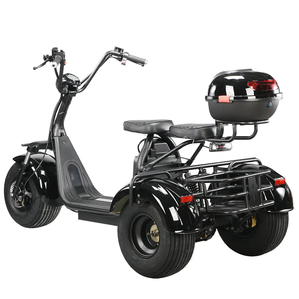 Electrac Electric Mobility Scooter Tricycle Trike for Adults 3 Wheel Power Wheelchair 2000W 60V 20Ah Electric Moped Speed 20MPH Range 30Miles with Full Suspension