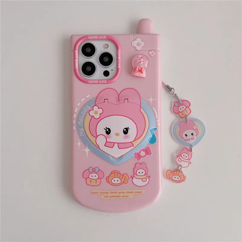 Flip Sanrio iPhone 15/14 for 11 Apple 12/13 PROMAX Phone Case Anti-Drop Case