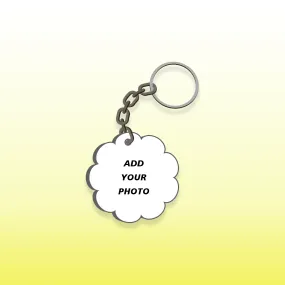 Flower Shape Photo Mdf Key Chain