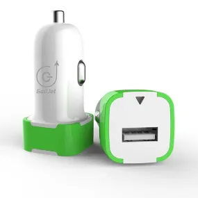 GadJet 1A USB Compact Car Charger - Green & White | CH01