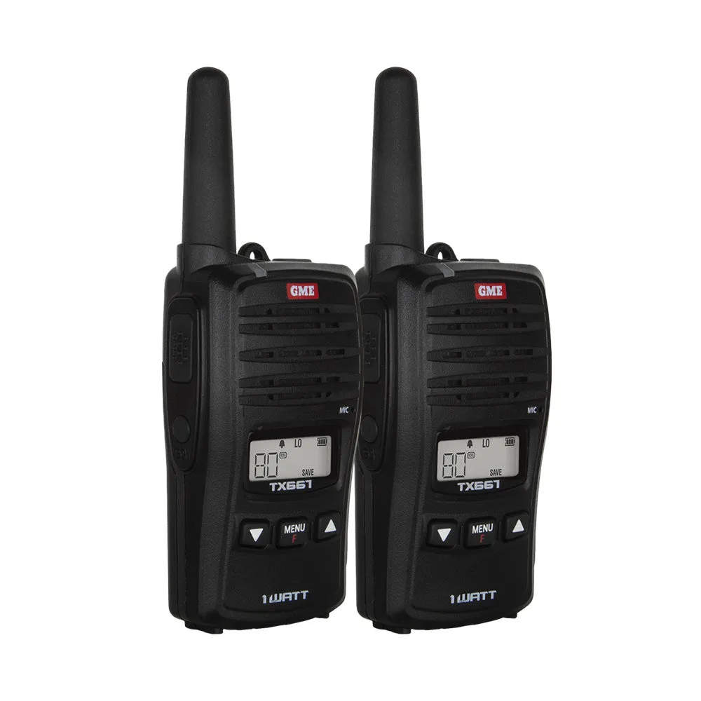 GME 1 Watt UHF CB Handheld Radio - Twin Pack