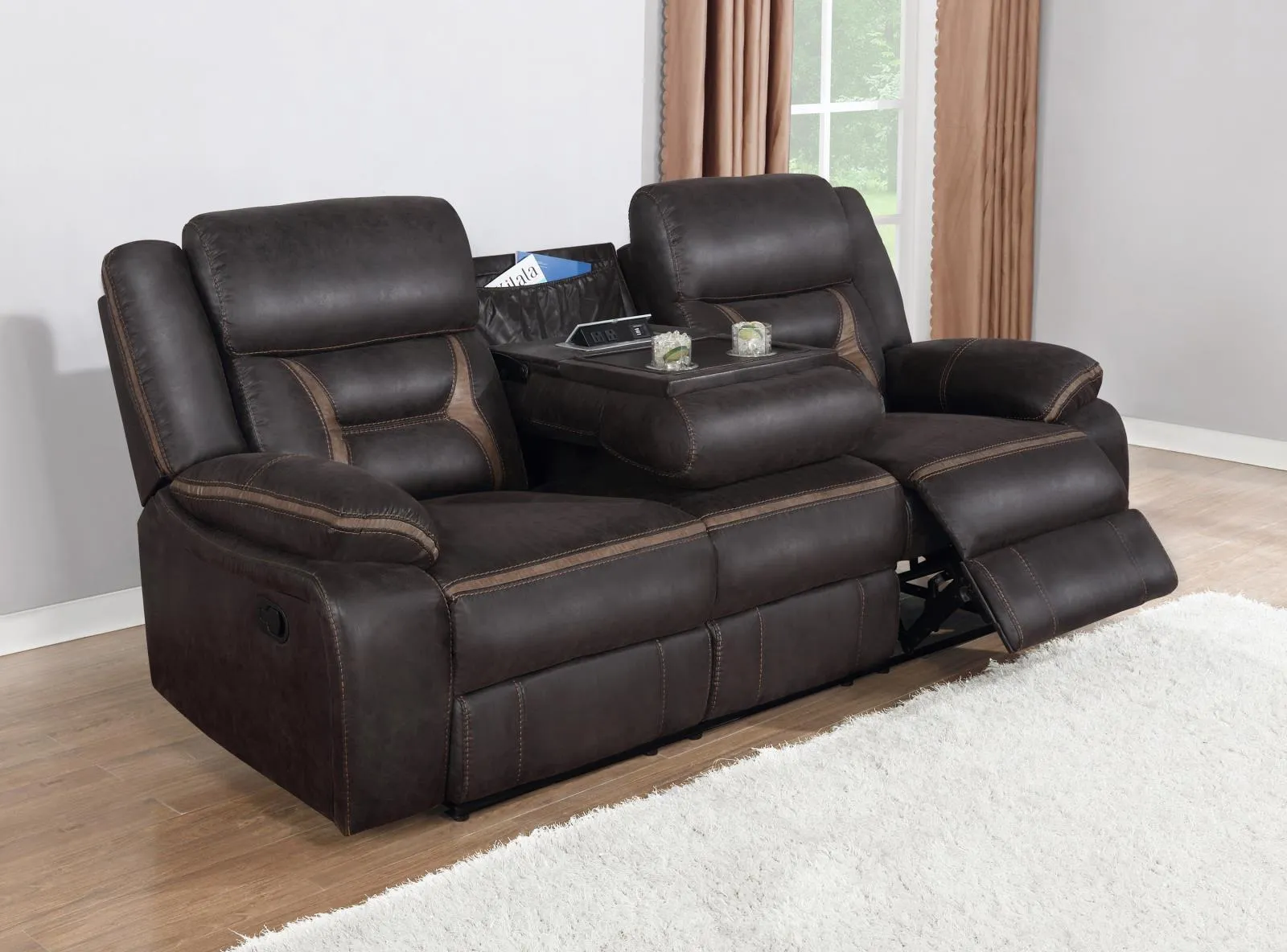 Greer Tufted Back Motion Sofa | Upholstered Recliner Comfort