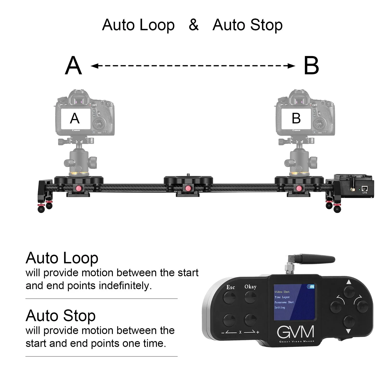 GVM GT-80WD Wireless Carbon Fiber Motorized Camera Slider