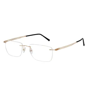 Henry Jullien Men's Gold Rectangular Optical Frame