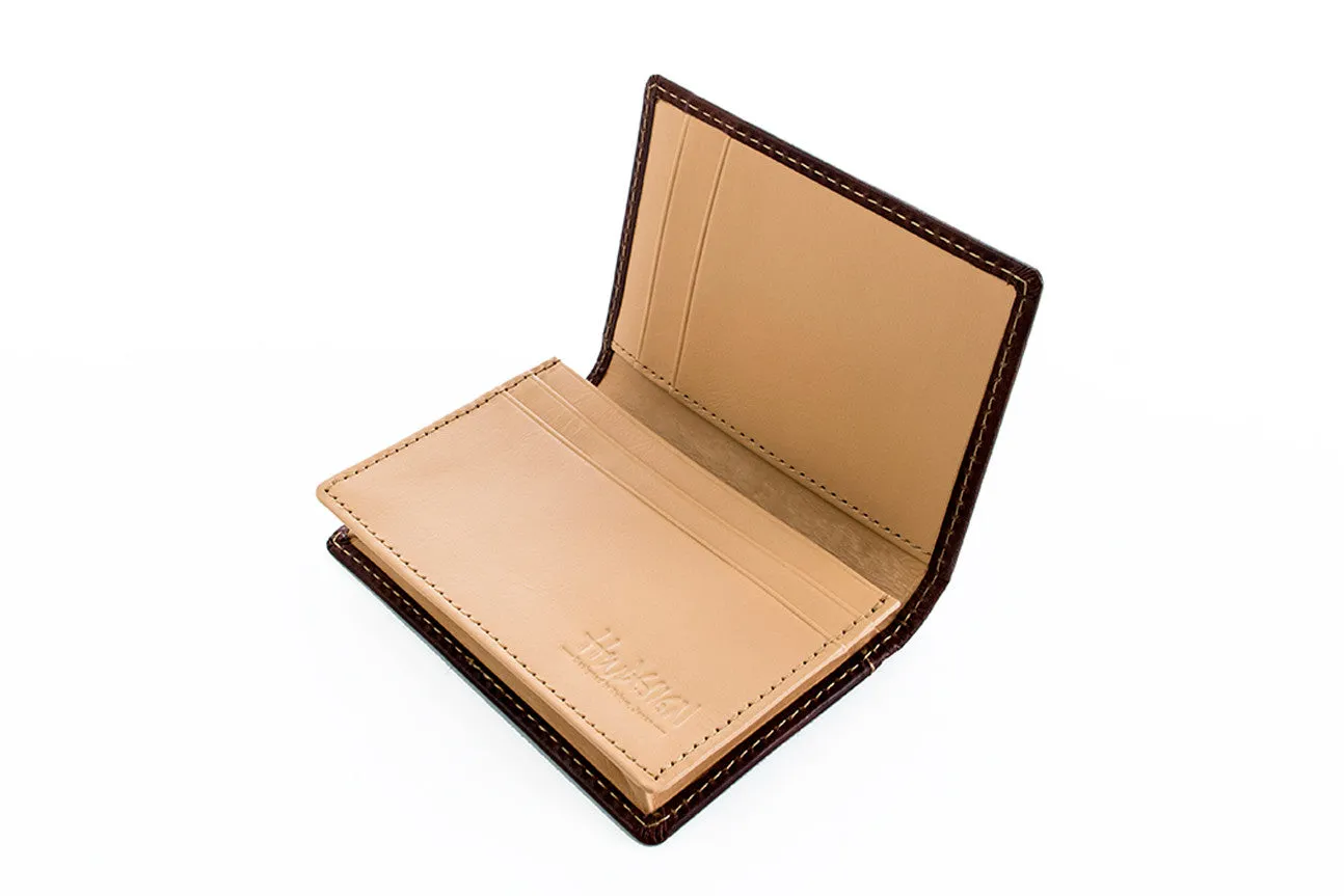 Hideo Wakamatsu Kip Card Case Brown