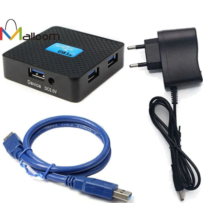 High Quality Yang EU 5Gbps External USB 3.0 4 Ports Hub Adapter With Power Adapter For PC Zpassion