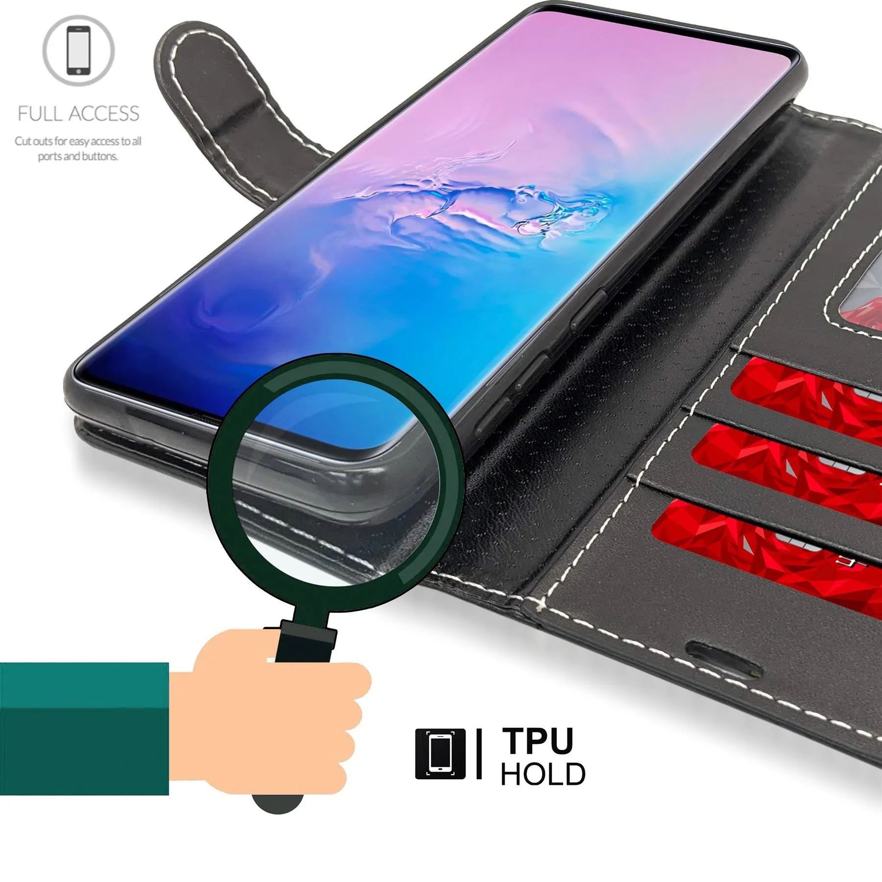 Honor 8 Pro Flip Folio Book Wallet Case