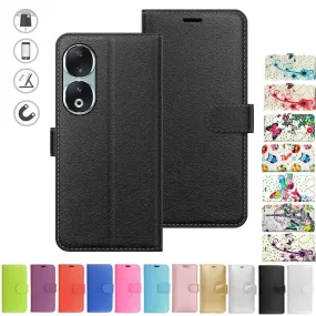 Honor 90 Case Cover Flip Folio Leather Wallet Credit Card Slot