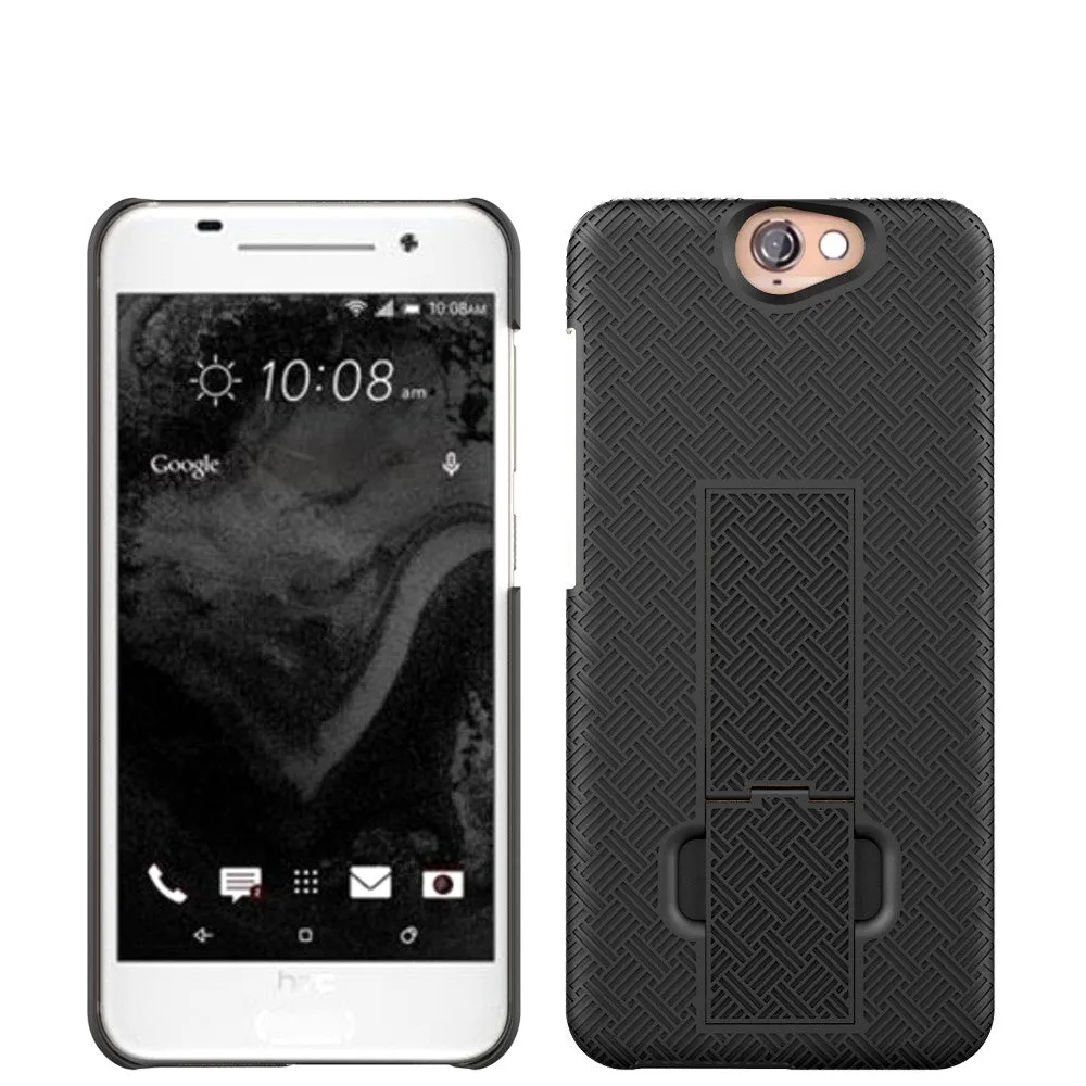 HTC One A9 Case, Rugged Rotating Belt Clip Slim Holster Shell Combo Case for HTC One A9 - Black