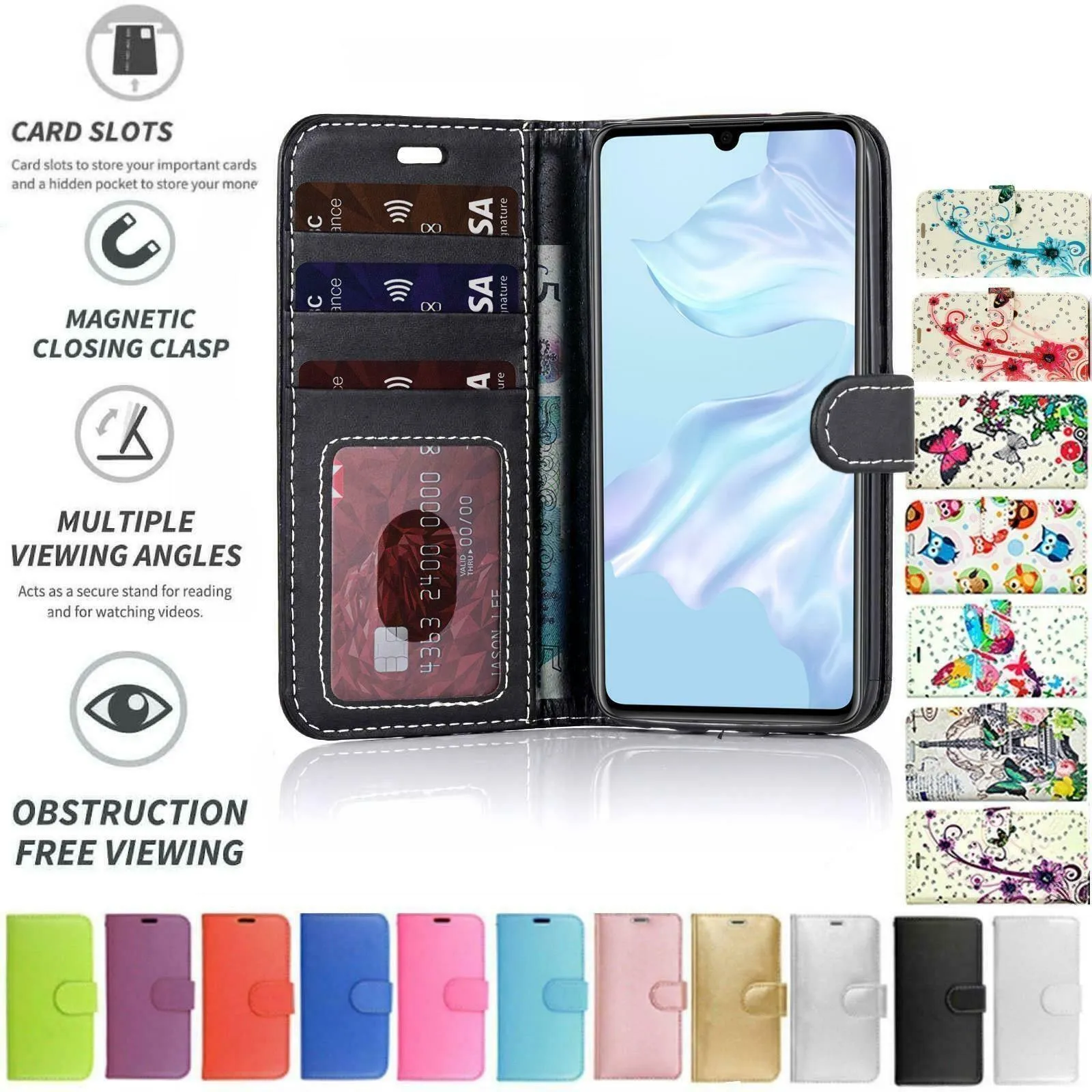 Huawei Mate 20 X Flip Folio Book Wallet Case