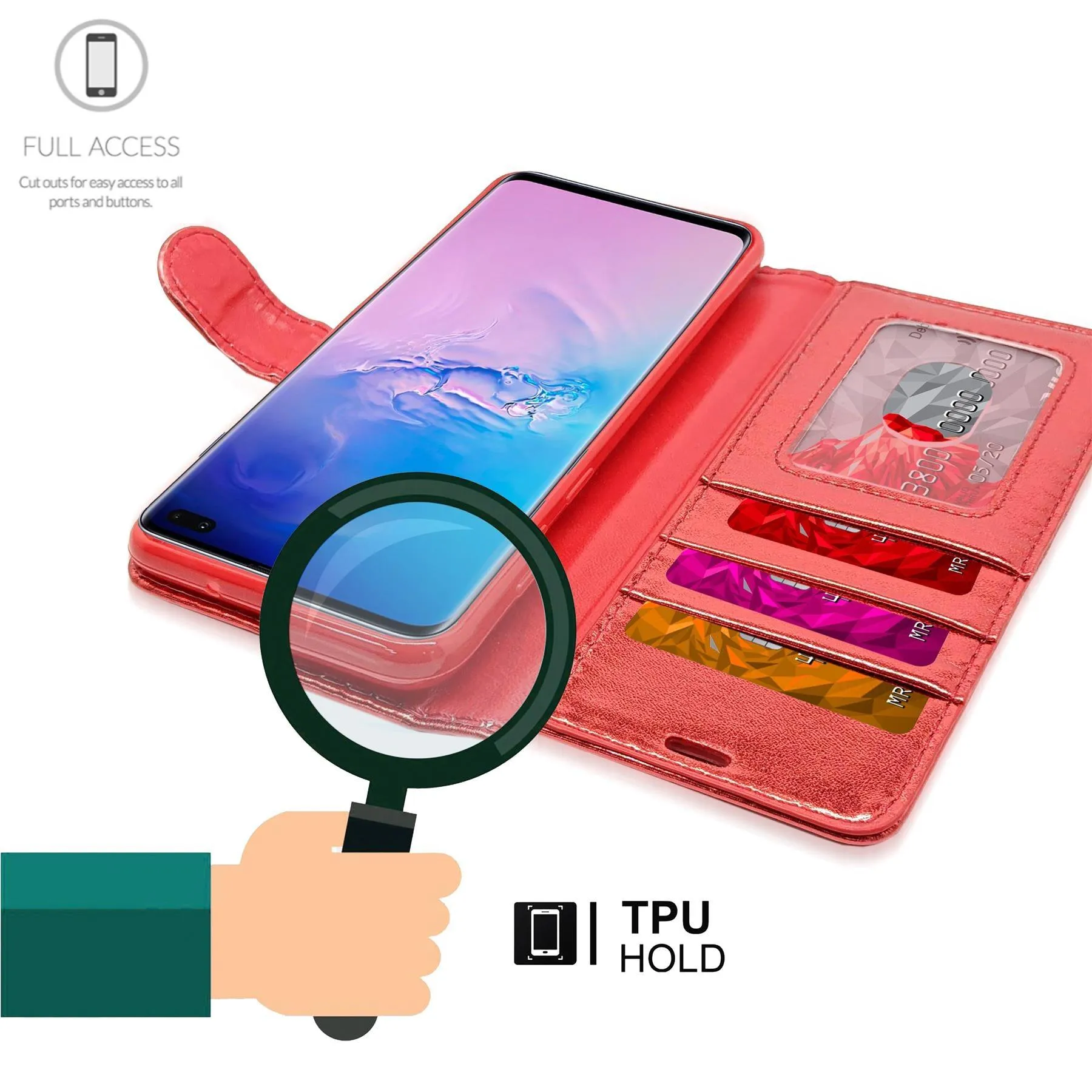 Huawei P30 Lite Flip Folio Book Wallet Case