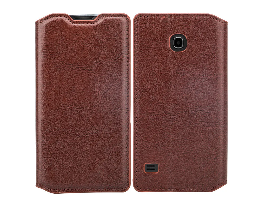 Huawei Union | Y538 Wallet Case, Slim Flip [Kickstand] Pu Leather Wallet Case with ID & Credit Card Slots - Brown