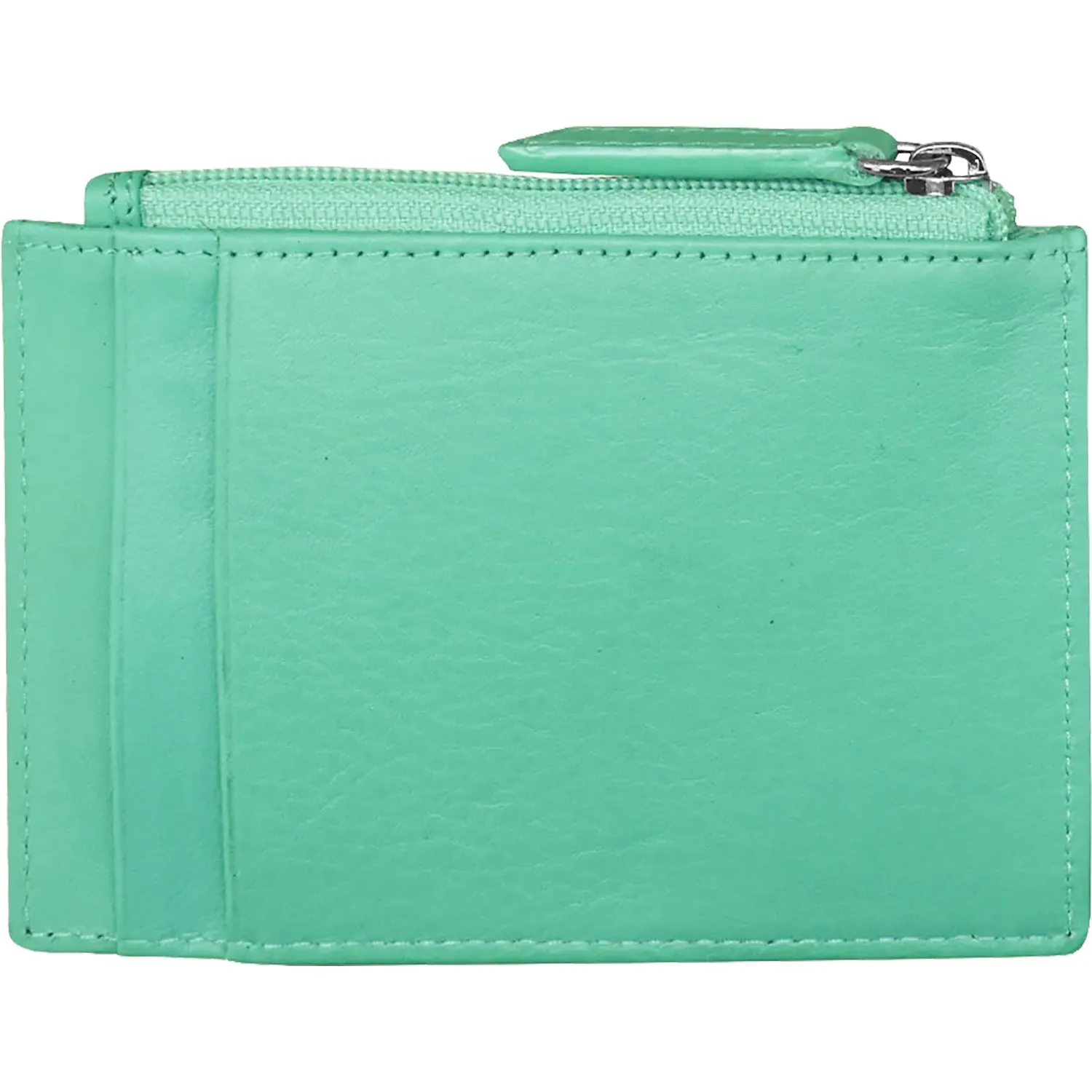 ili New York Zip ID Card Case Turquoise Leather