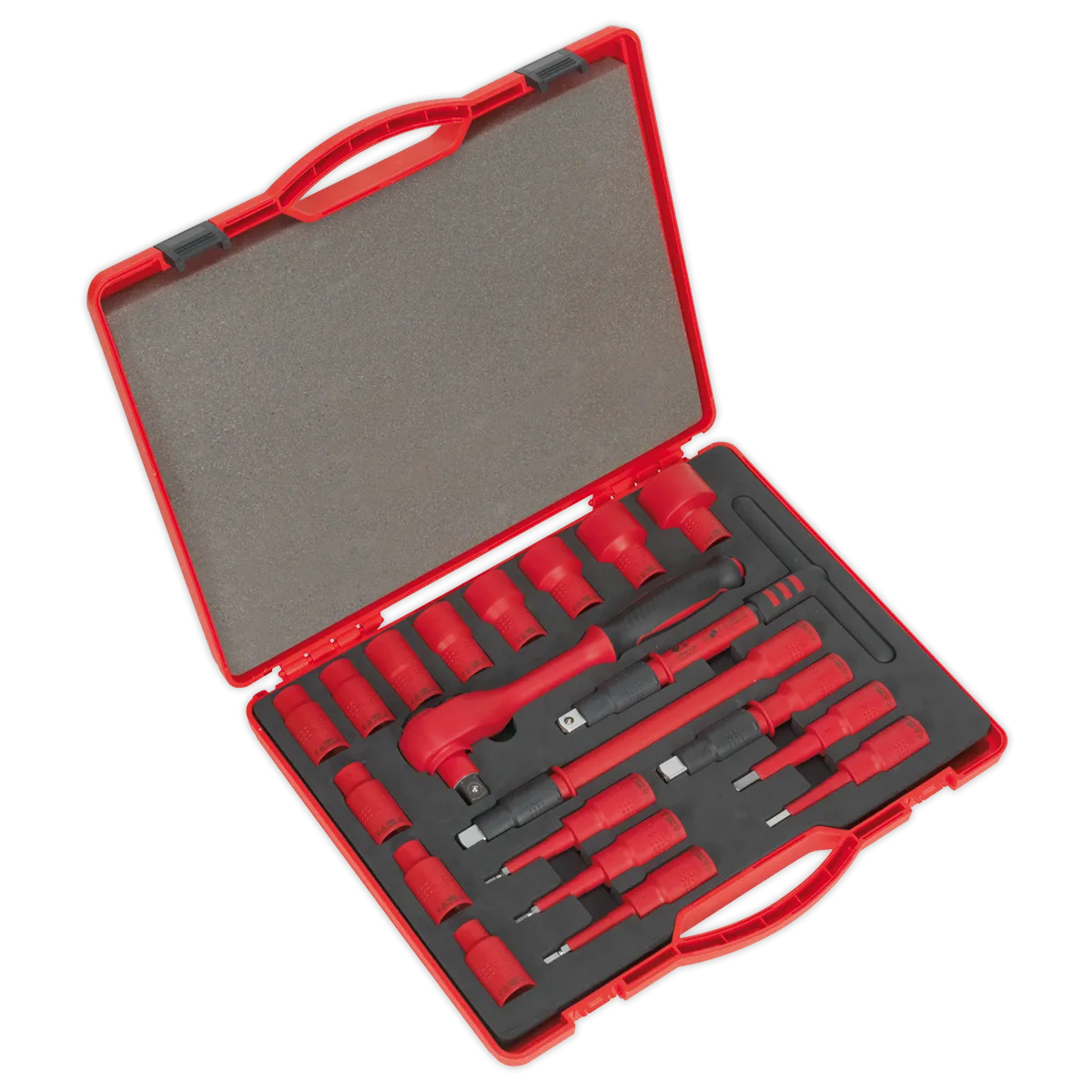 Insulated Socket Set 20pc 1/2"Sq Drive 6pt WallDrive¨ VDE Approved