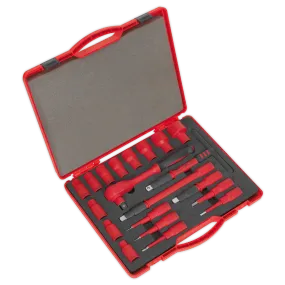 Insulated Socket Set 20pc 1/2"Sq Drive 6pt WallDrive¨ VDE Approved