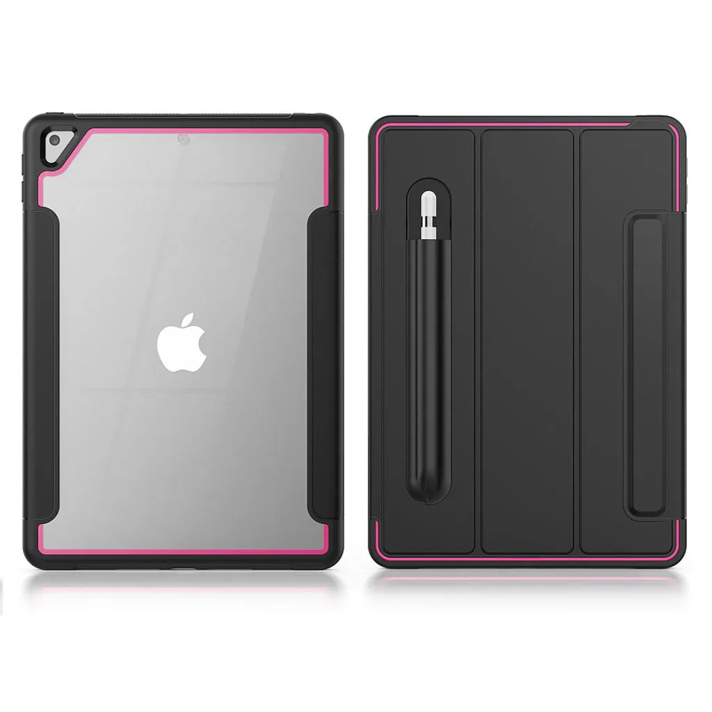 iPad 10.2 (2019) elegant tri-fold case - Black / Rose