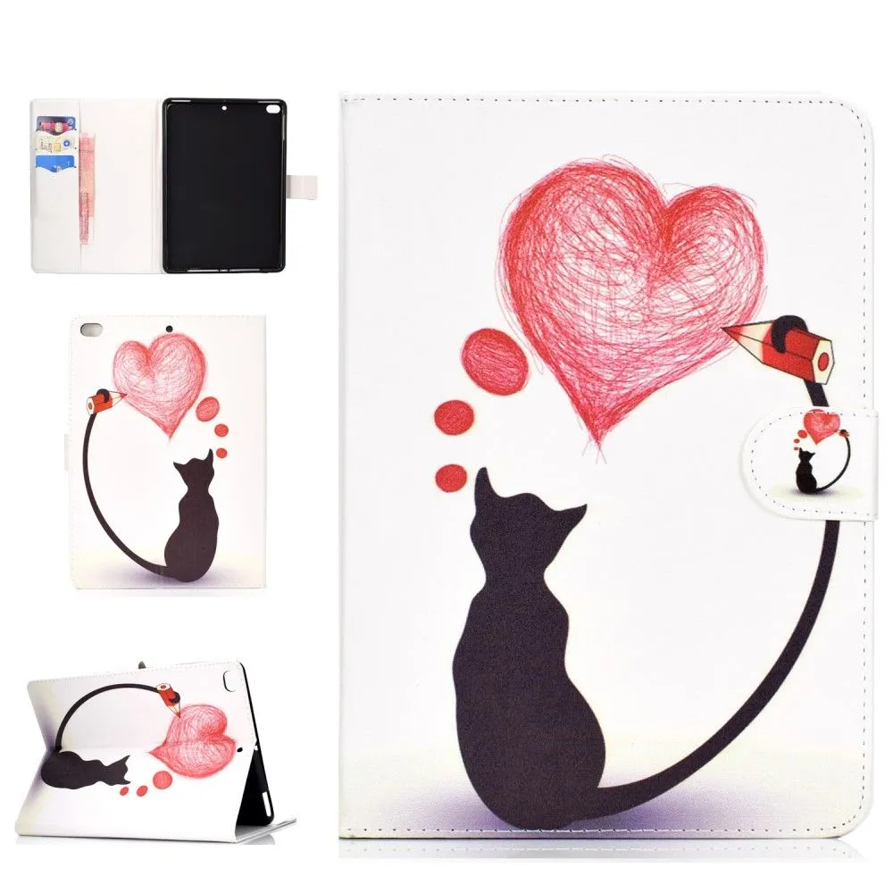 iPad 10.2 (2021) / Air (2019) cool pattern leather flip case - Cat