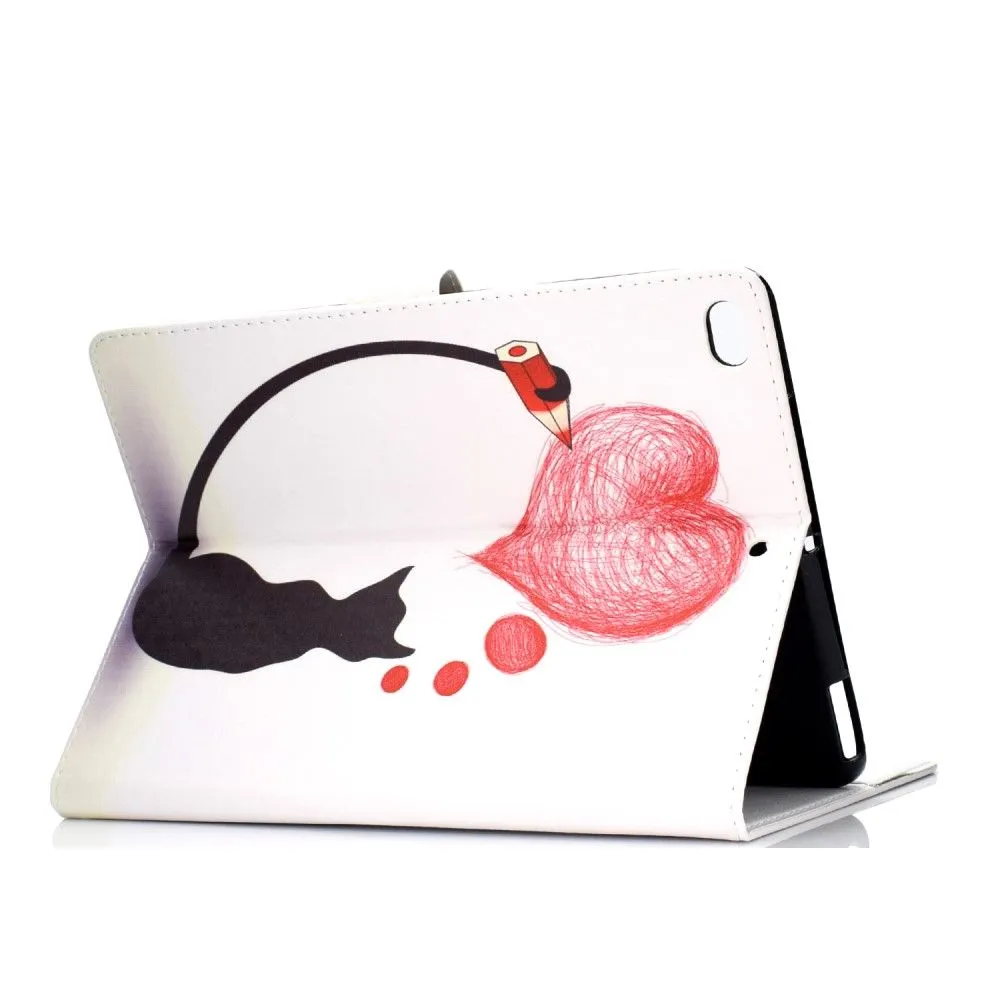 iPad 10.2 (2021) / Air (2019) cool pattern leather flip case - Cat