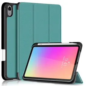 iPad Mini 6 (2021) slim tri-fold PU leather flip case with pen slot - Dark Green