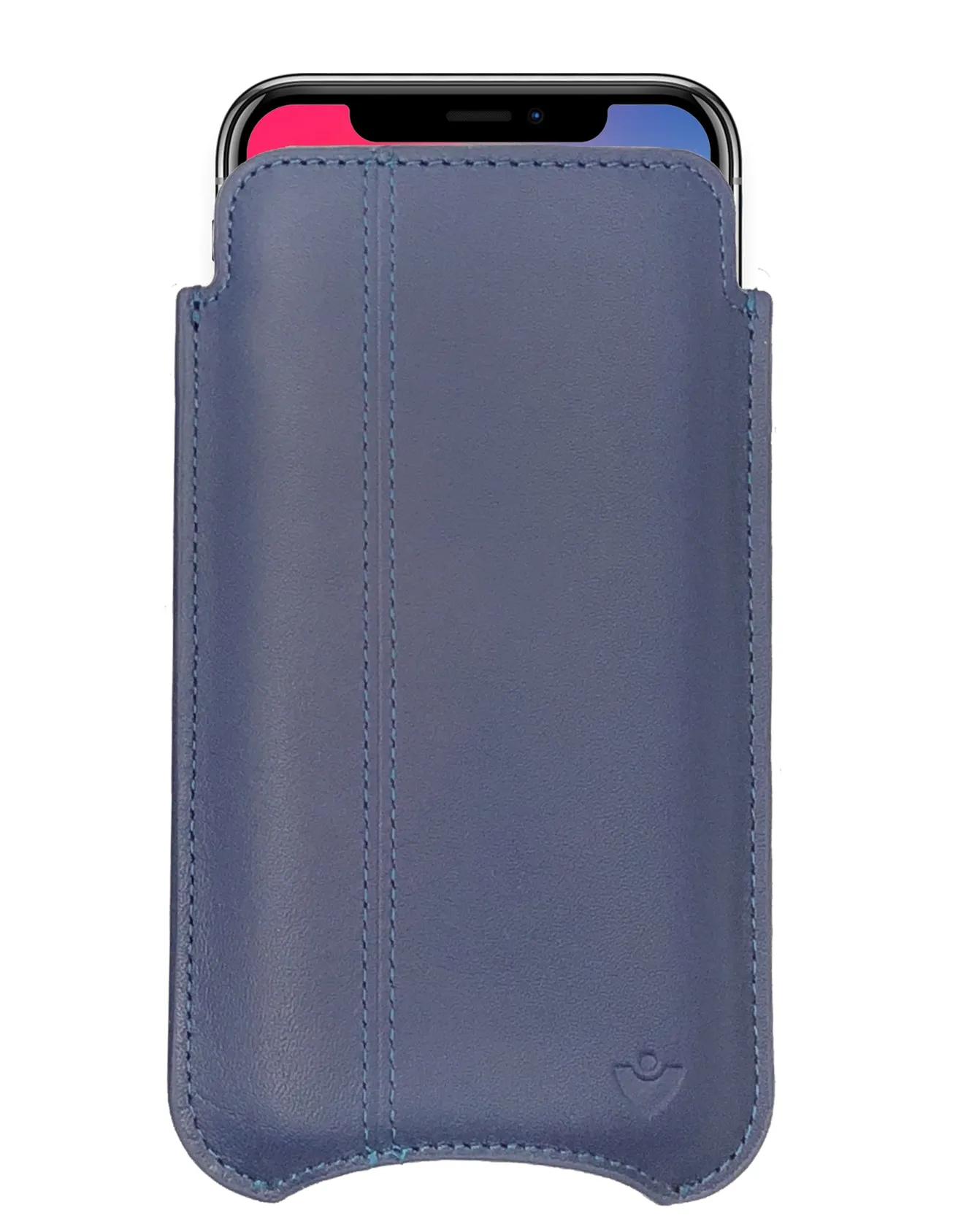 iPhone 14 / 14 Pro Blueberry Blue Leather Wallet Case with NueVue Patented Antimicrobial, Germ Fighting and Screen Cleaning Technology