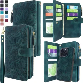 iPhone 16 Pro Max Wallet Detachable Removable Mandala Case