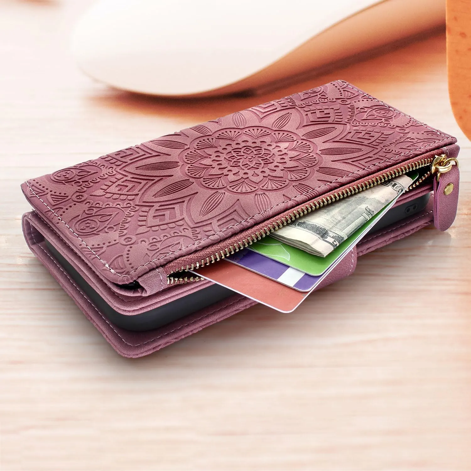 iPhone 16 Pro Max Wallet Detachable Removable Mandala Case