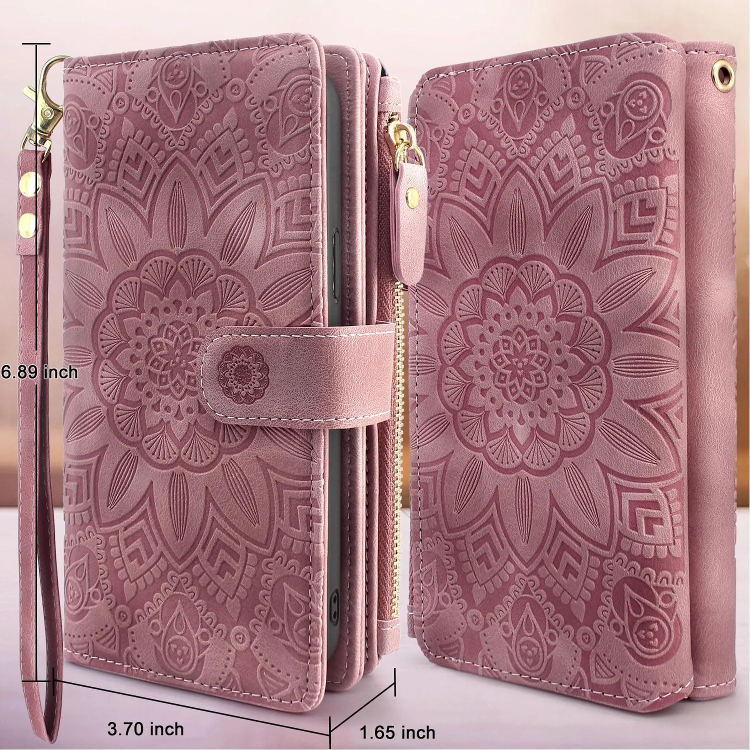 iPhone 16 Pro Max Wallet Detachable Removable Mandala Case