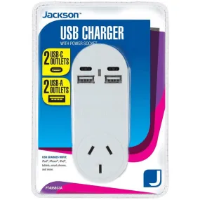 Jackson USB   USB-C Charger Wall Adapter Extender 4 Ports