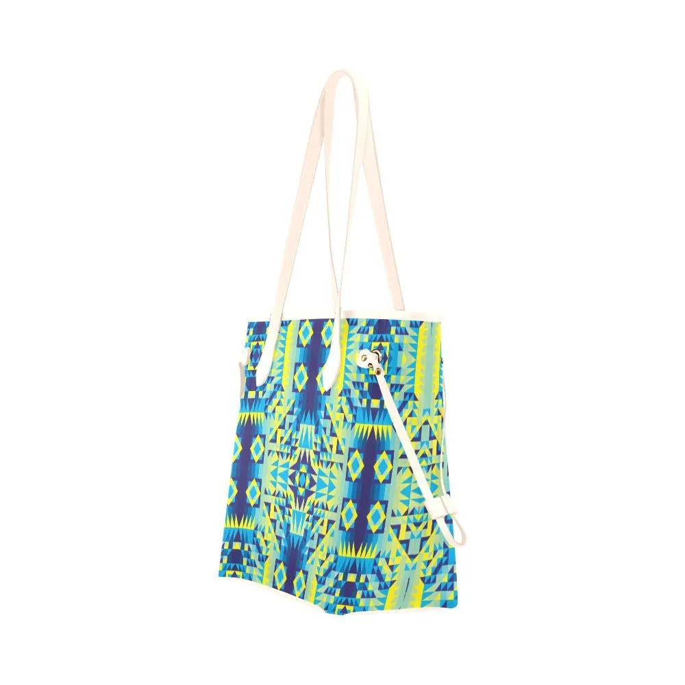 Kaleidoscope Jaune Bleu Clover Canvas Tote Bag