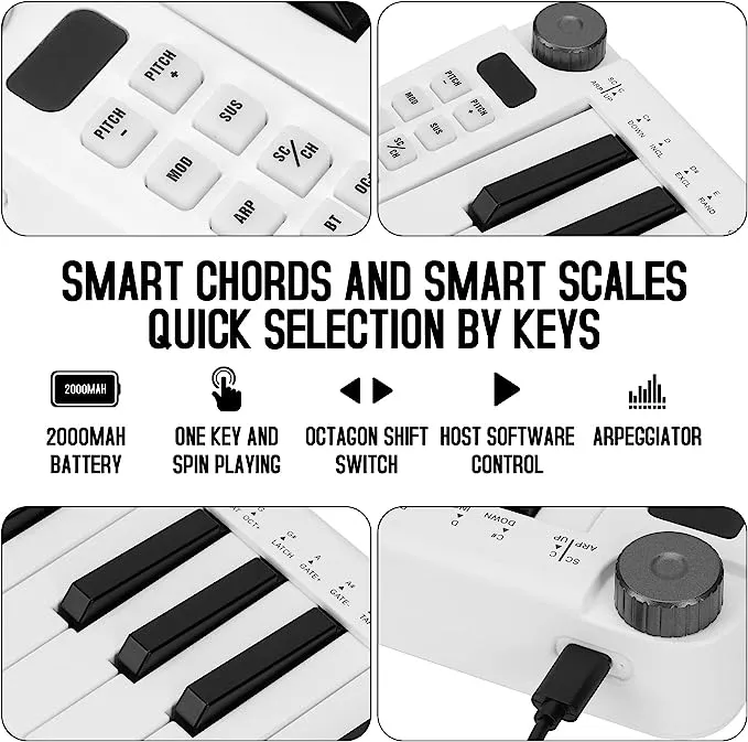 Kokko SMK-25 Mini Portable 25-Key Wireless / USB MIDI Keyboard Controller