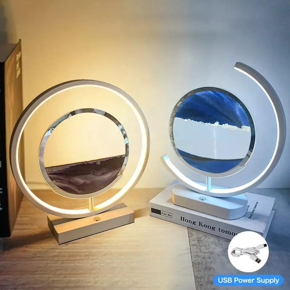 LED Moving Sand Art Table Lamp