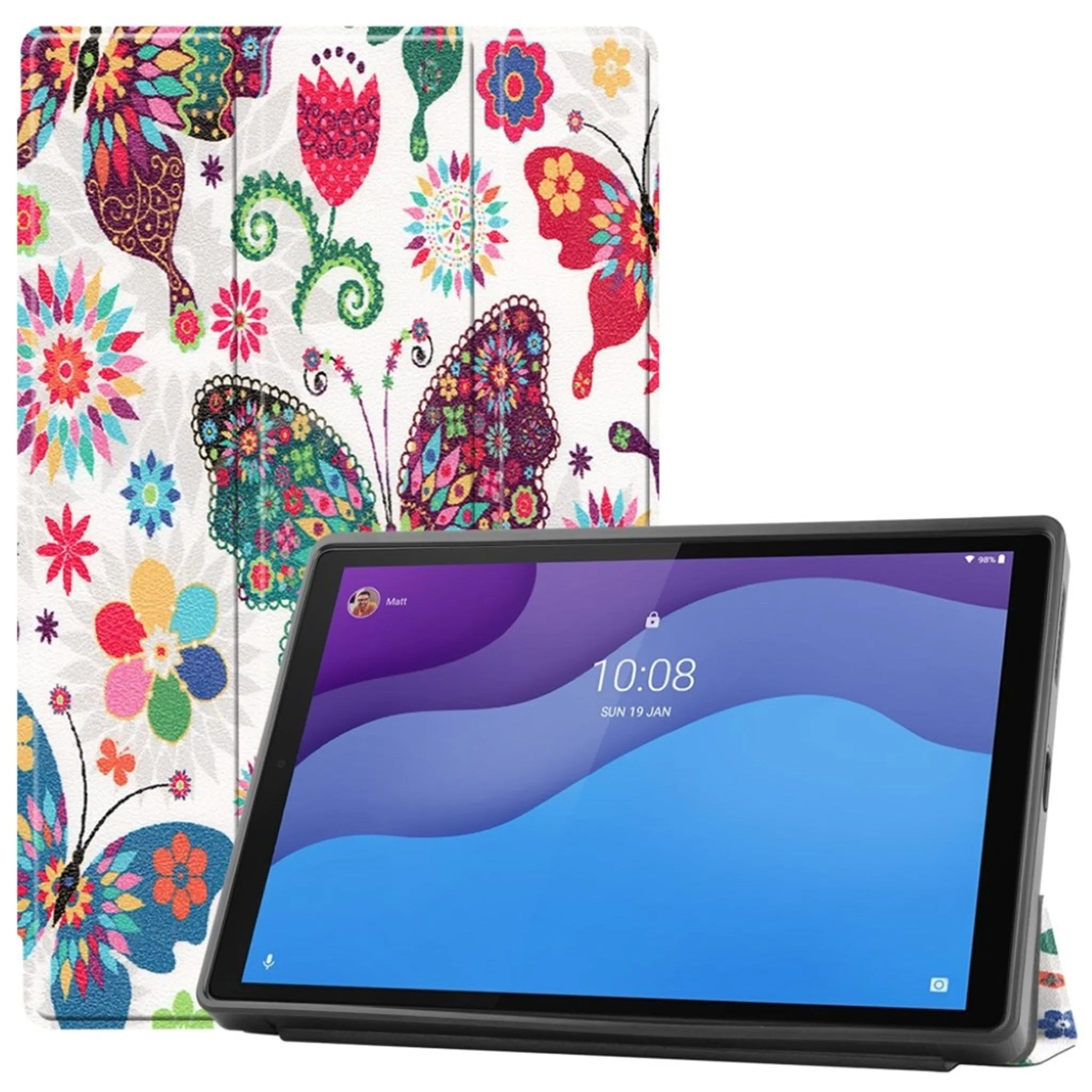 Lenovo Tab M10 HD Gen 2 patterned leather case - Colorful Butterfly