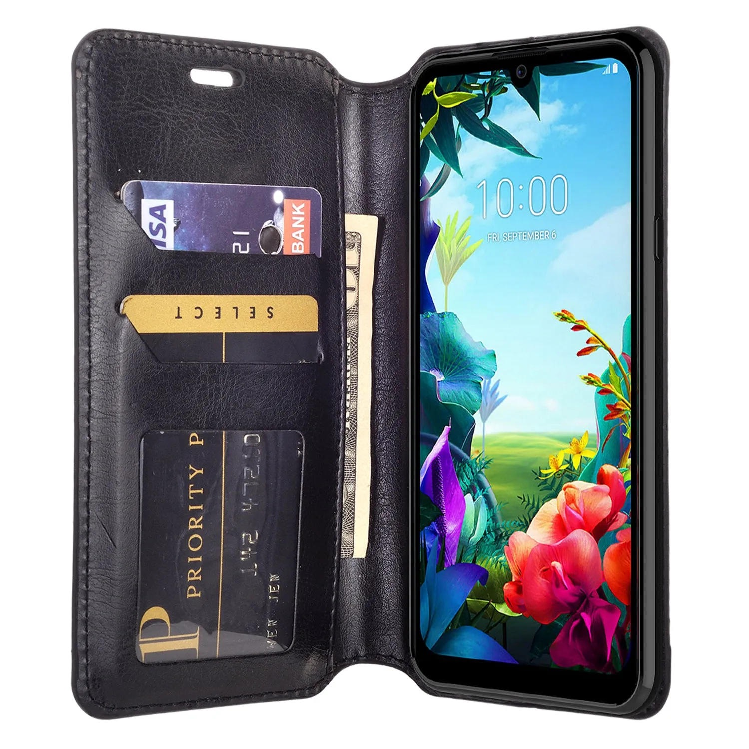 LG Harmony 4 Case, LG K40S Wallet Case, Pu Leather Wallet Case [Kickstand] with ID & Credit Card Slots for Harmony 4 - Black