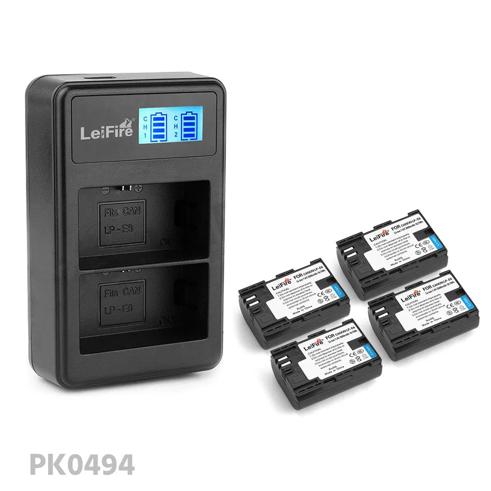 LP-E6 Replacement Battery Dual Charger Bundle Kit