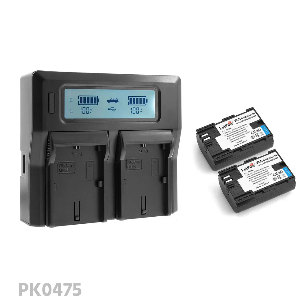 LP-E6 Replacement Battery Dual Charger Bundle Kit