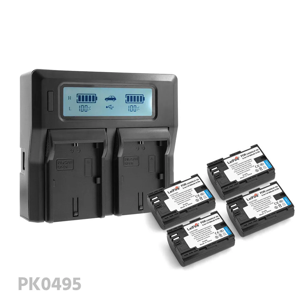 LP-E6 Replacement Battery Dual Charger Bundle Kit