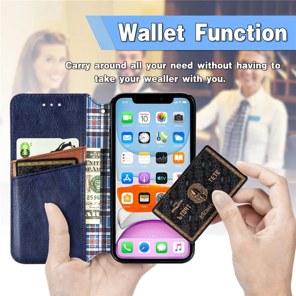 Luxury Leather Flip/Wallet Style Case For iPhone