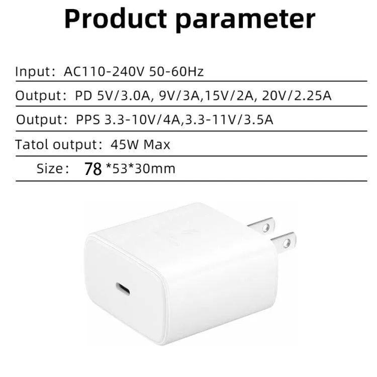 M135 45W Fast USB-C Charger with Dual Ports - US Plug