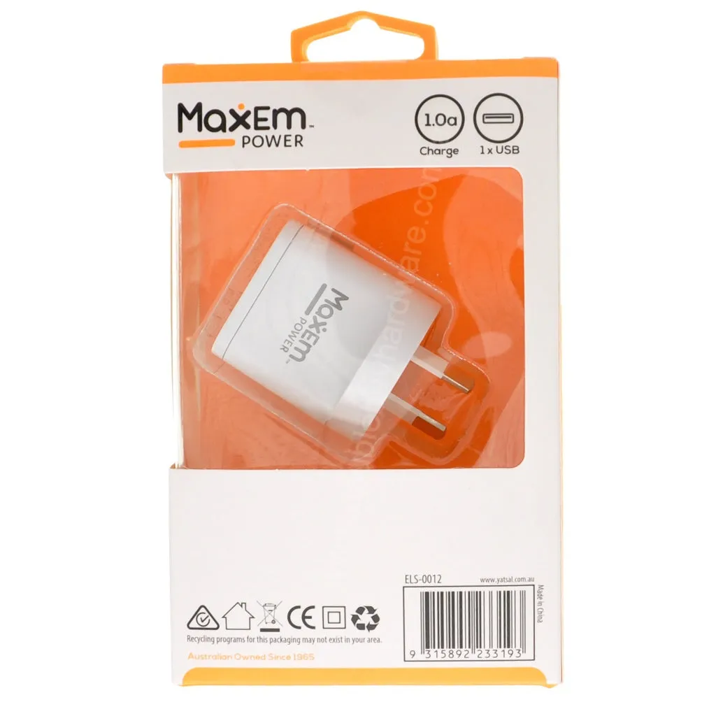 MaxEm Universal USB Wall Charger 1A ELS-0012