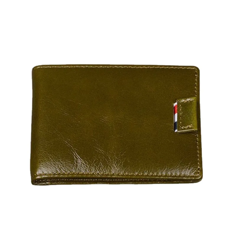 Men Genuine Leather RFID Anti-theft Antimagnetic Swipe Easy Carry Card Bag Money Clip Wallet