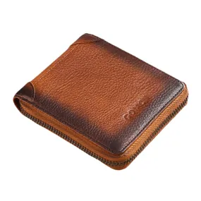 Men Genuine Leather RFID Anti-theft Multi-slot License Card Case Card Holder Wallet