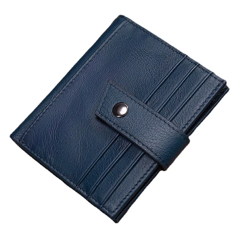 Men Genuine Leather RFID Blocking Anti-theft Multi-slot Card Case Card Holder Wallet