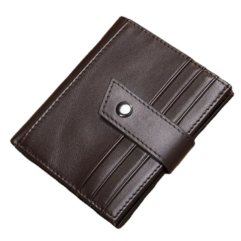 Men Genuine Leather RFID Blocking Anti-theft Multi-slot Card Case Card Holder Wallet