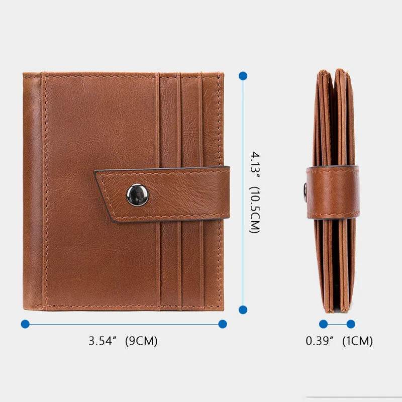 Men Genuine Leather RFID Blocking Anti-theft Multi-slot Card Case Card Holder Wallet