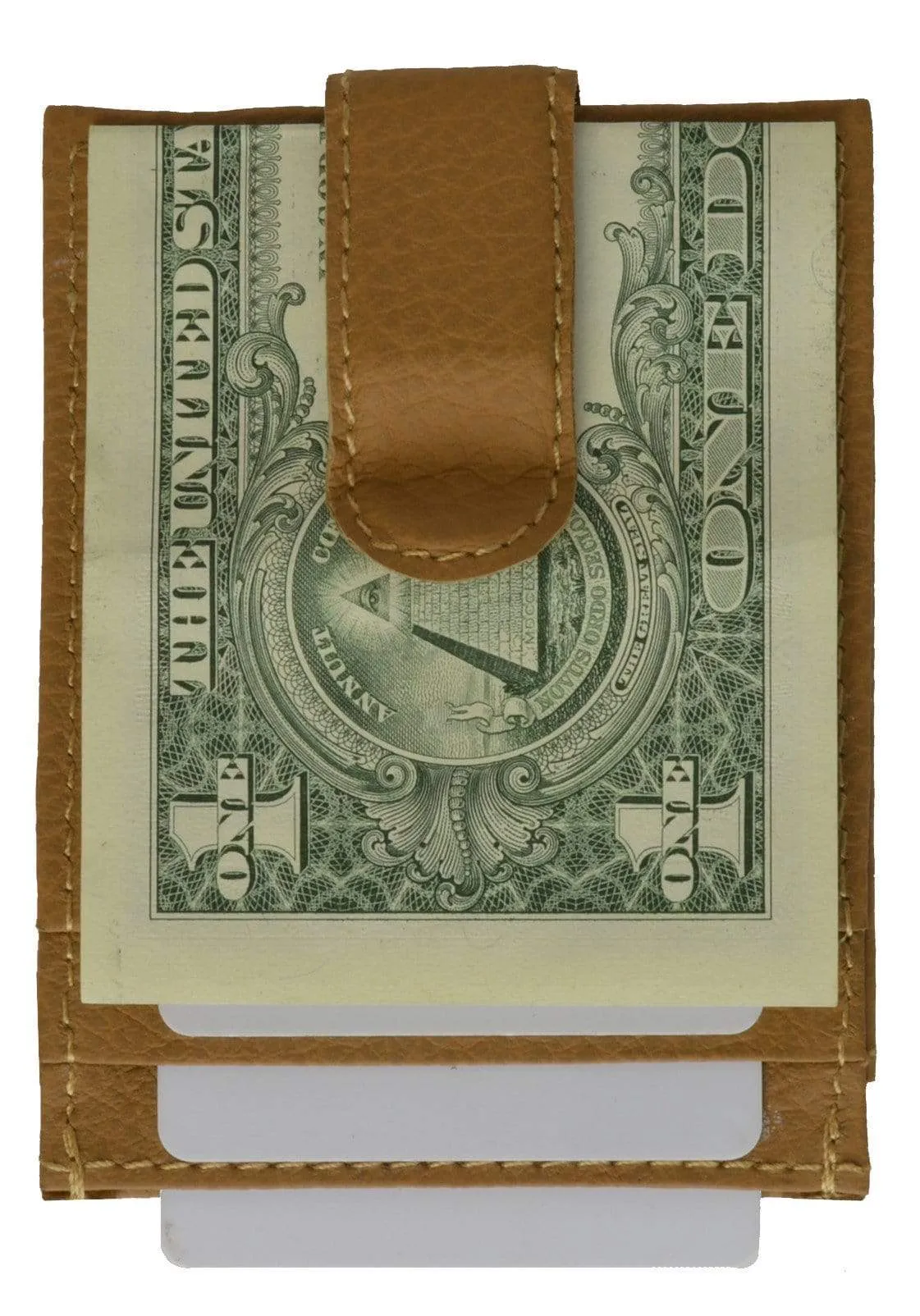 Mens Genuine Leather Money Clip Business Credit Card ID Case 462 (C)