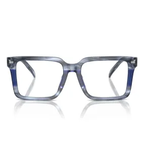 Micheal Kors Men's Blue Horn Square Optical Frame